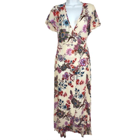 Patrons of Peace Cream Floral Maxi Dress Size M - Picture 1 of 7